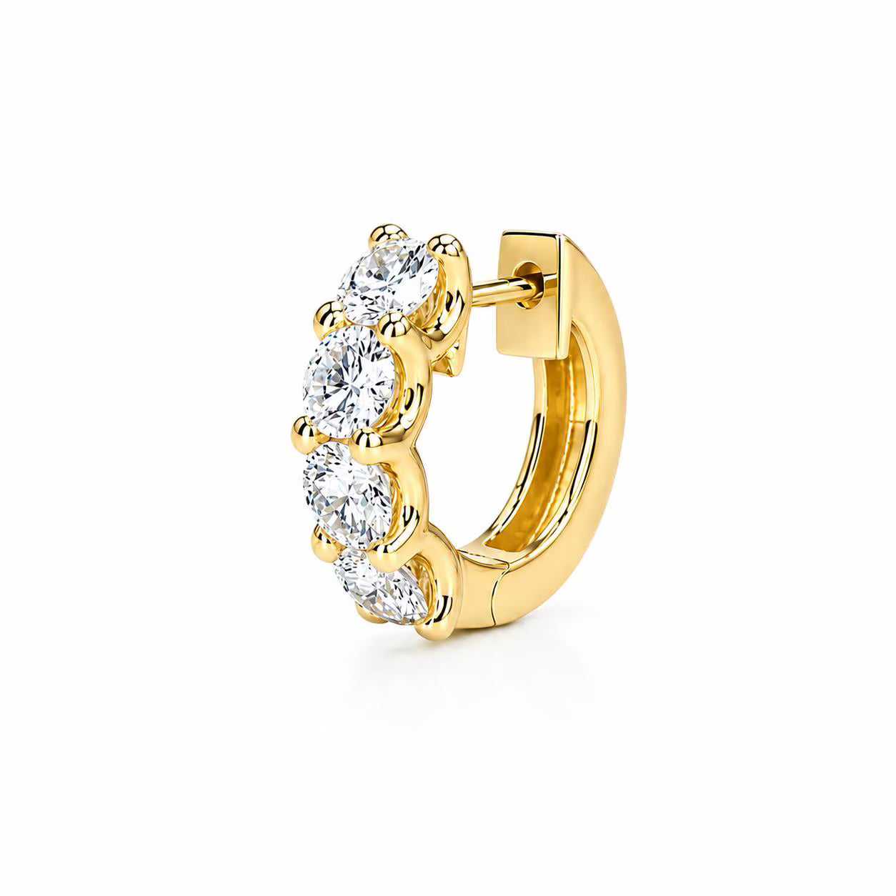 2.00 CTW Moissanite  Earrings 14k Gold , Small Hoop Earrings Gift For Her , Huggie Hoops , Wedding Day Earrings , Diamond Earrings  , #8351