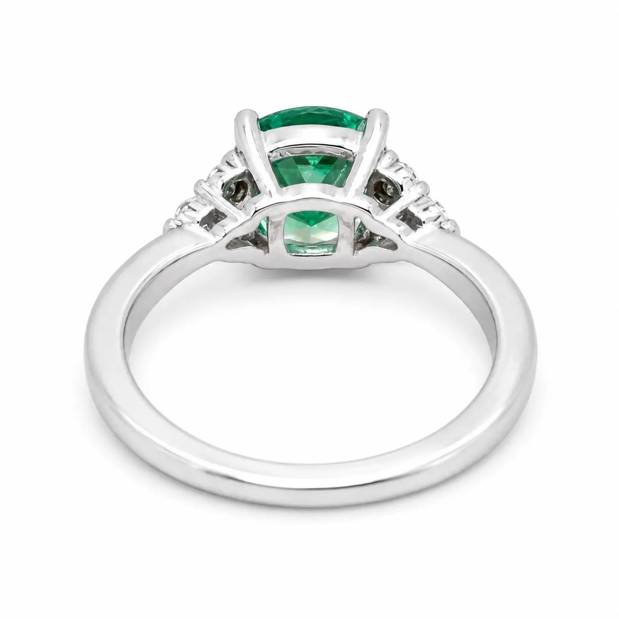 Paraiba Green Tourmaline Cushion Cut Engagement Ring , 14k Gold Cushion Cut and Round Diamond Cluster Ring , Round Moissanite Accents  #6525