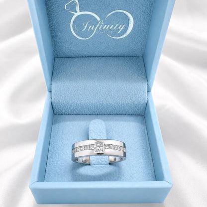 Mens Diamond Wedding Band Unique 14K solid Gold , Princess Cut Lab Diamond Mens Band #8650