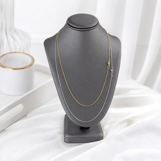 Solid 14K Gold Cable Chain 0.8mm-1.00mm Lobster Clasp , Delicate Dainty Layered Necklace Chain #8802