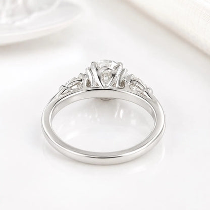 Lab Grown Diamond Ring - 14k Gold Oval Cut Cluster Engagement Ring IGI Certified #8144