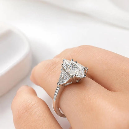 2.30 CTW Three Stone Marquise Cut Lab Grown Diamond Engagement Ring 14K Solid Gold, IGI Certified Diamond,   #9003