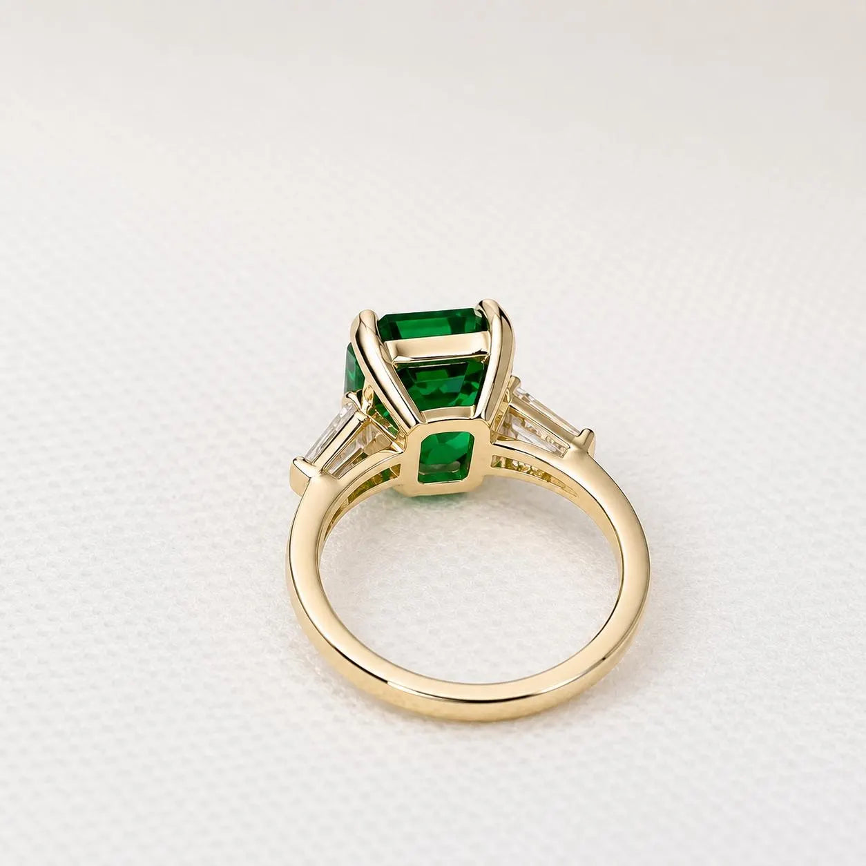 7.50 CTW Large Emerald Engagement Ring 14K Solid Gold , Emerald Cut Emerald Wedding Ring , May Birthstone Jewelry , Promise Ring ,  #8667
