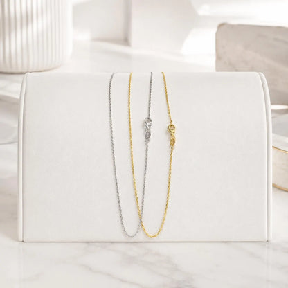 Solid 14K Gold Cable Chain 0.8mm-1.00mm Lobster Clasp , Delicate Dainty Layered Necklace Chain #8802