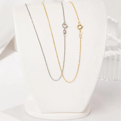 Solid 14K Gold Cable Chain 0.8mm-1.00mm Lobster Clasp , Delicate Dainty Layered Necklace Chain #8802