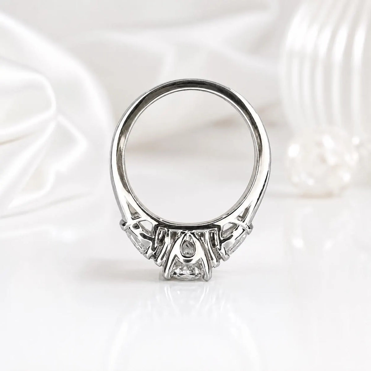 Lab Grown Diamond Ring - 14k Gold Oval Cut Cluster Engagement Ring IGI Certified #8144