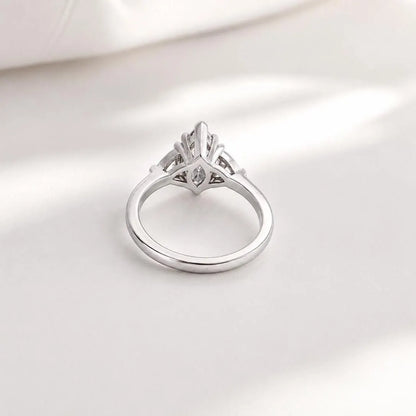2.30 CTW Three Stone Marquise Cut Lab Grown Diamond Engagement Ring 14K Solid Gold, IGI Certified Diamond,   #9003