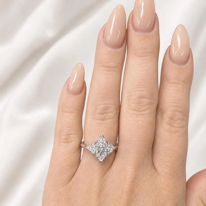 2.30 CTW Three Stone Marquise Cut Lab Grown Diamond Engagement Ring 14K Solid Gold, IGI Certified Diamond,   #9003
