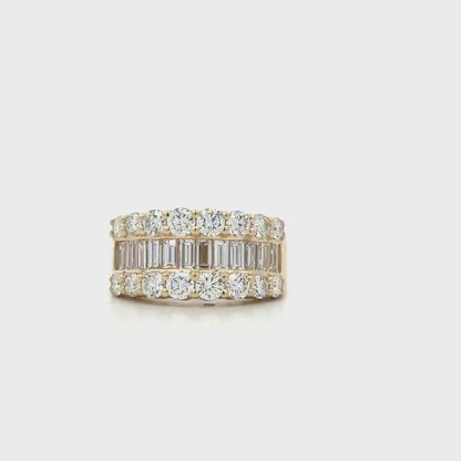 Lab Diamond Wedding Band Baguette With Round Cut Lab Diamond Anniversary Band #8804