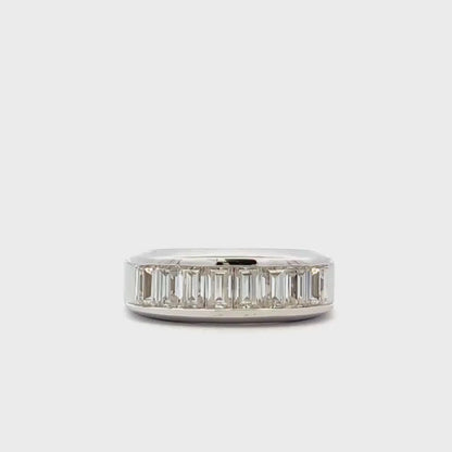 2.20 CTW Mens Channel Set Baguette Wedding Band 14K Gold , Unique Men's Moissanite Engagement Ring Men's Promise Ring Gift For Him #8327