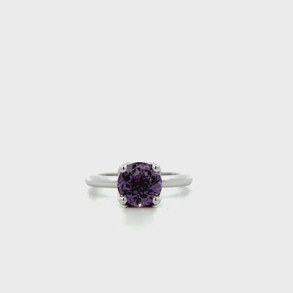 Round Alexandrite Engagement Ring, Alexandrite Ring, Solitaire Engagement Ring, June Birthstone Ring, Gift For Her, Simple Ring,  #5131