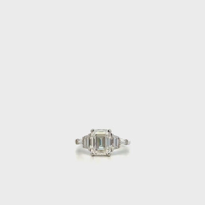 2.50 Carat Emerald Cut Lab Grown Diamond Engagement Ring, 14K Solid Gold, IGI Certified #8387