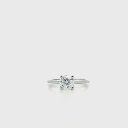 1 Carat Round Brilliant 4 Prong Setting Lab Grown Diamond Engagement Ring in 10k/14k Gold, Round Solitaire Diamond Ring IGI Certified #8844