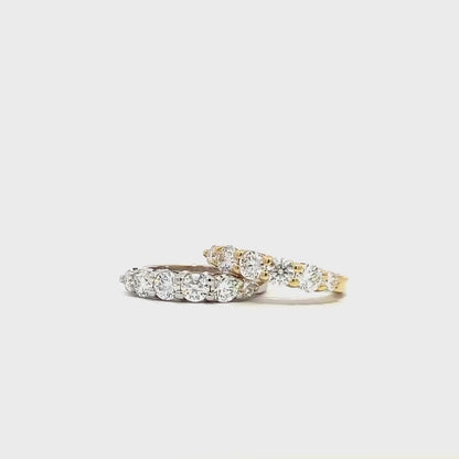 Moissanite Straight Wedding Band White Gold, Half Eternity Stacking Matching Band, 6 Stone Half Eternity Band Anniversary Bridal Ring, #7493
