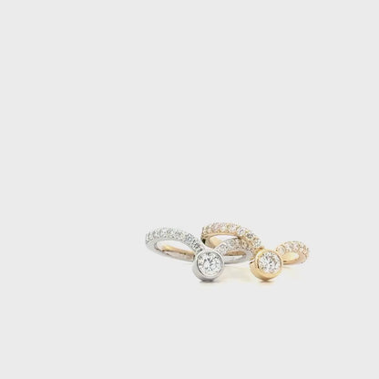 Lab Grown Diamond Chevron Ring: 14K Gold Bezel Stacking Ring , Curved Matching Wedding Band , V shape Diamond Band , Pinky Ring , #8817