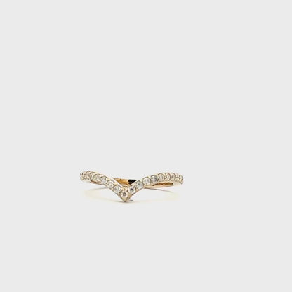 Moissanite V Shaped Band Stacking Promise Ring, Forever One Chevron Diamond Ring, V Shaped Stackable Diamond Rings Stacking Midi Ring #6225
