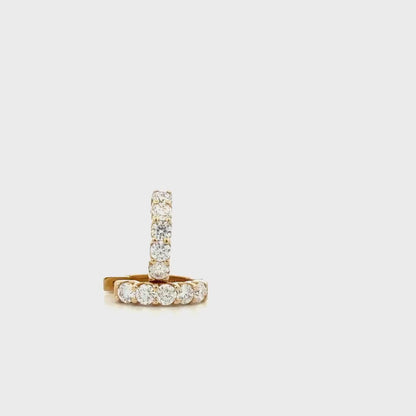 1 CTW Lab Grown Diamond Hoop Earrings 14K Solid Gold , Everyday small diamond hoops