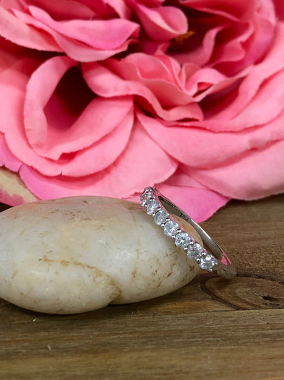 Round Brilliant Diamond Band Wedding Anniversary Band 14k White Gold #5503