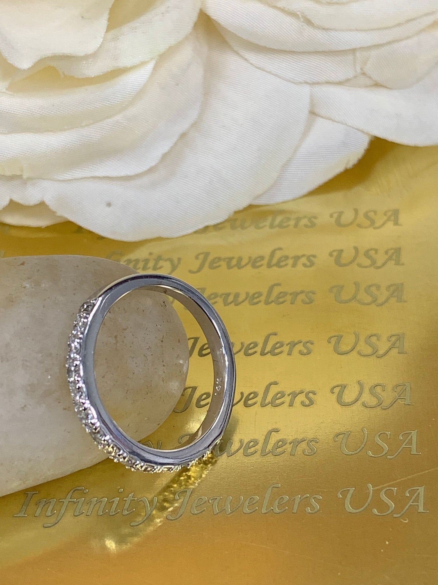 Diamond Wedding Band For Women 14k Solid Gold, Half Eternity Stacking Diamond Wedding Band,  Stackable Salt and Pepper Diamond Bands, #5900