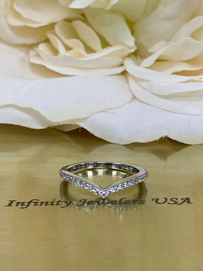 Diamond ladies wedding band,  genuine diamond stackable .25 dtw. band, 14k white gold   #5930