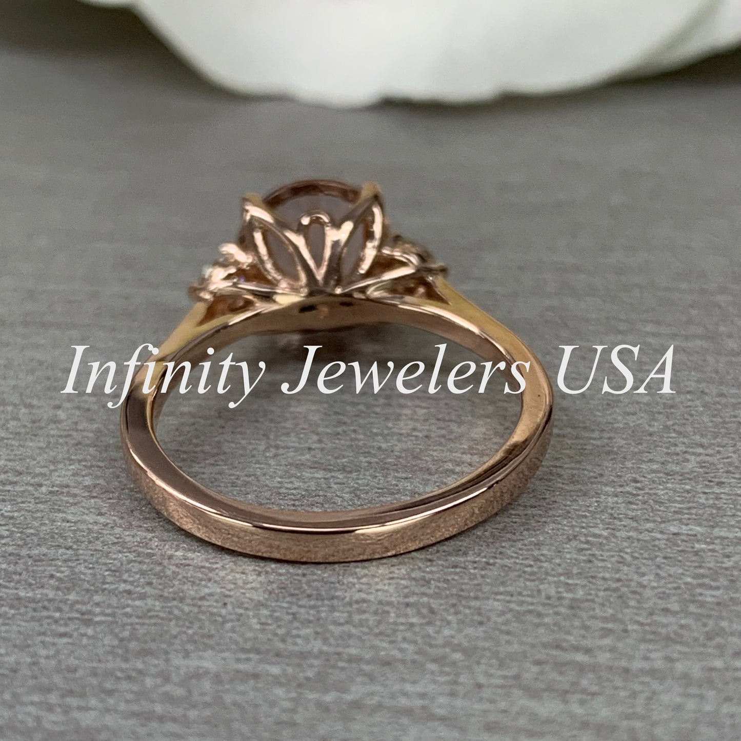 Morganite Ring 14K Rose Gold, Pink Morganite Engagement Ring, Round Shaped Three Stone Morganite Wedding Promise Ring, Gift For Her, #6184