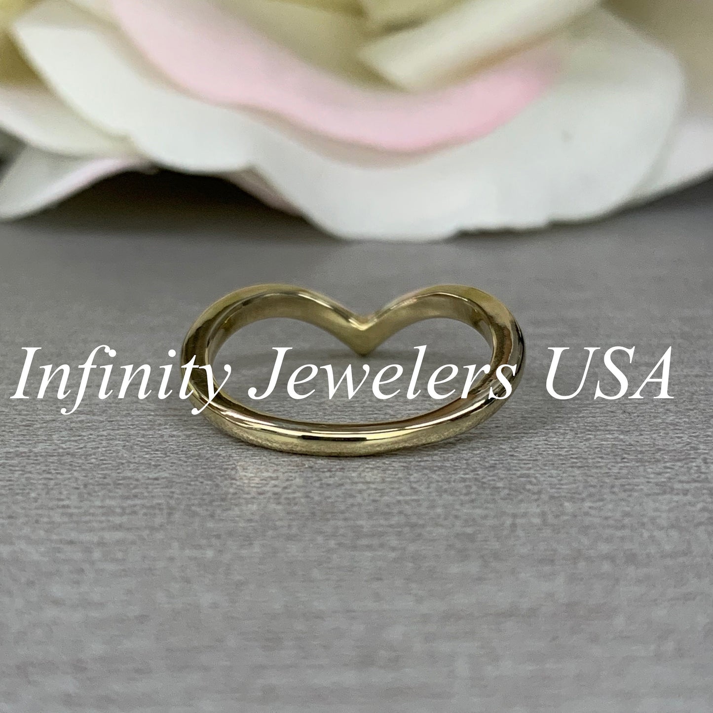 Curved Engagement Band, 14k Yellow Gold Matching Universal Wedding Band, Ladies Gold Stackable Matching Band For Engagement Rings.    #6254
