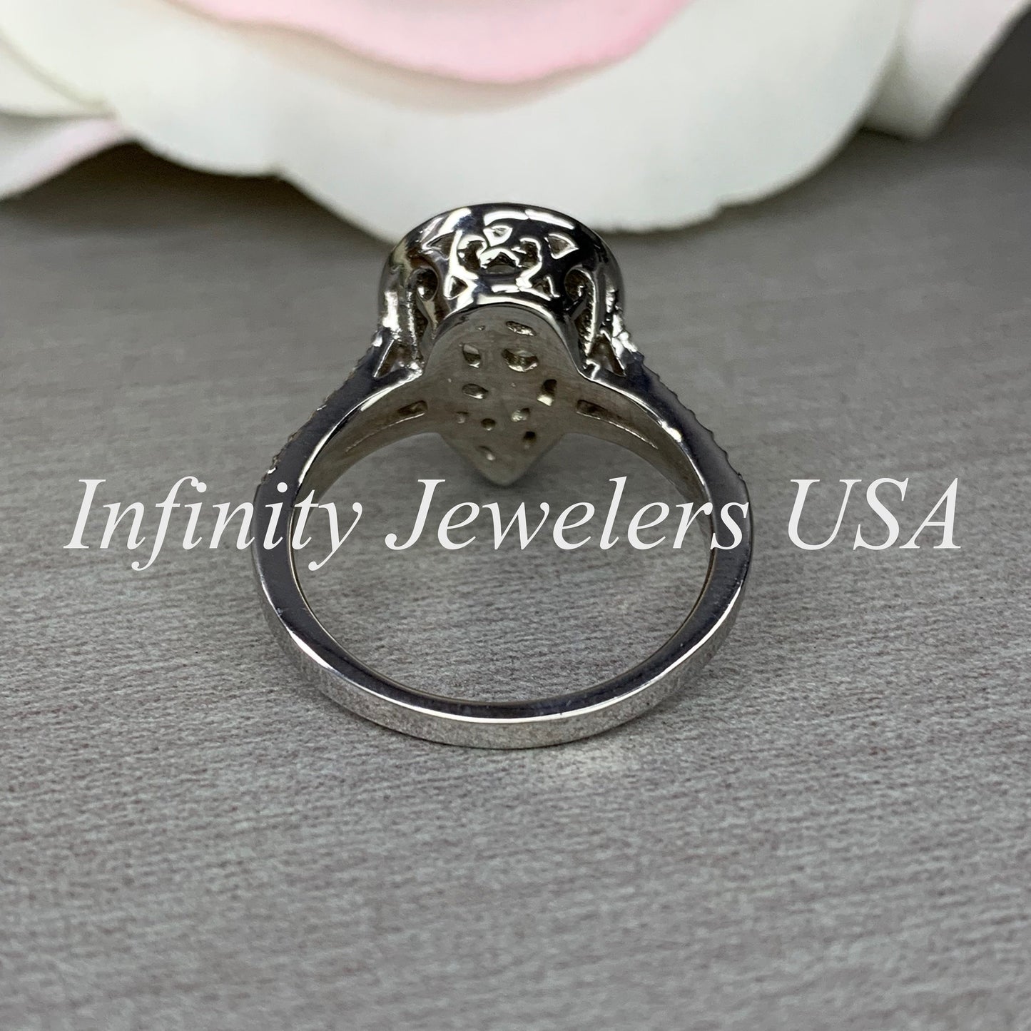 Certified Moissanite Pear Shape And Diamond Halo 3.00ctw.  Engagement Wedding Anniversary Ring  14K White Gold
