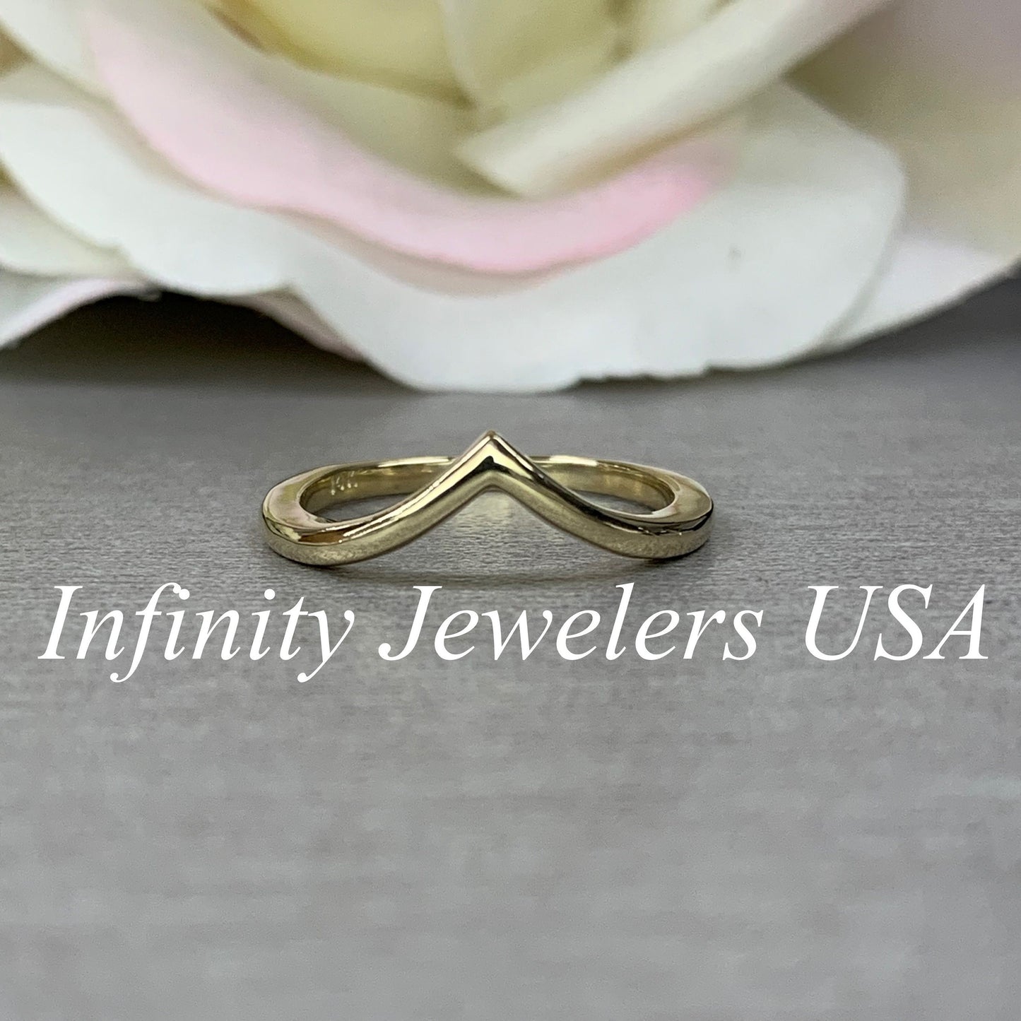 Curved Engagement Band, 14k Yellow Gold Matching Universal Wedding Band, Ladies Gold Stackable Matching Band For Engagement Rings.    #6254
