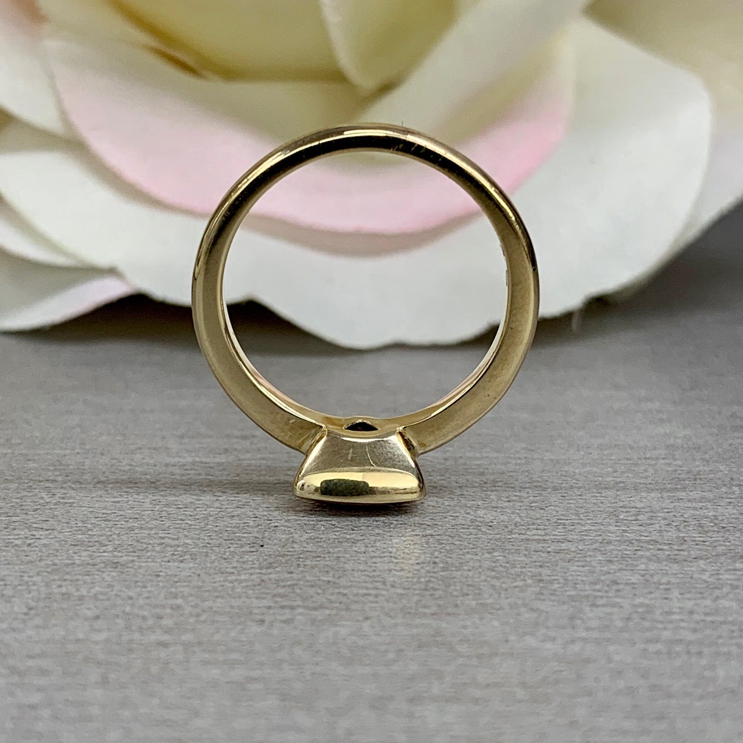 Pink Tourmaline Ring 14k solid gold, Pink Stone Bezel Set Triangle Ladies Ring, Simple Pink Dainty Stacking Ring, Pink Engagement Ring, 5810