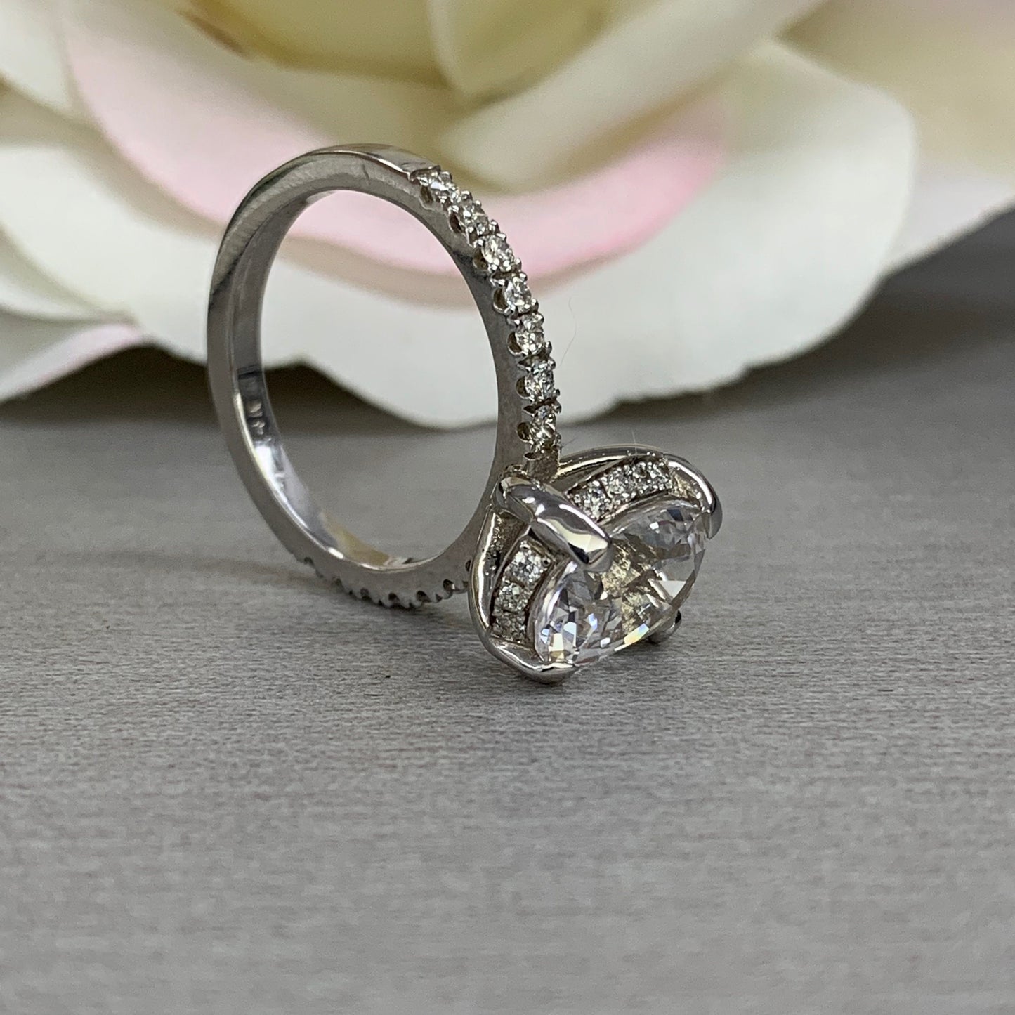 Moissanite Oval Cut Engagement Ring, Moissainte Solitaire Engagement Ring, Bridal Ring, Anniversary Ring, Gift For Her, Closeout #5366