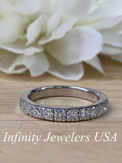 Diamond Wedding Band / Anniversary Band / 14K White Gold Ring / #6438