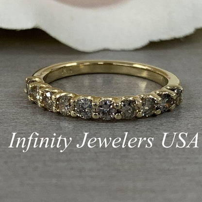 Chanpagane Diamond Wedding Ring / Anniversary Band Set In 14K Yellow Gold