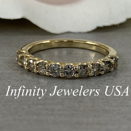Chanpagane Diamond Wedding Ring / Anniversary Band Set In 14K Yellow Gold