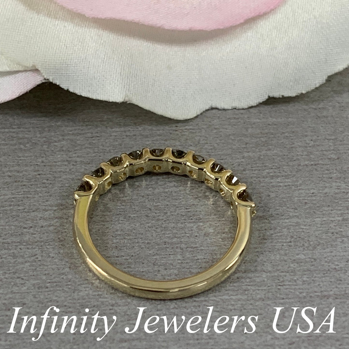 Chanpagane Diamond Wedding Ring / Anniversary Band Set In 14K Yellow Gold