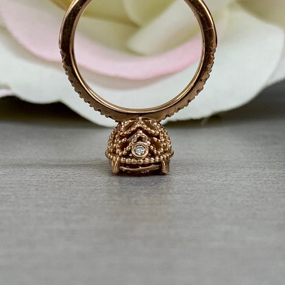 Morganite Ring 14K Solid Rose Gold, Pink Morganite Engagement Ring, Oval Shape Three Stone Morganite Wedding Promise Ring, Gift For Her 5525