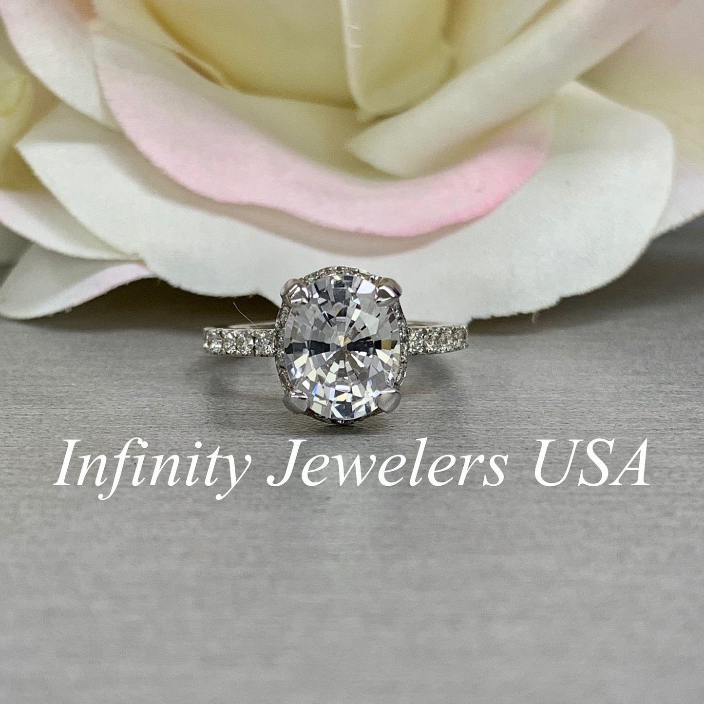 Moissanite Oval Cut Engagement Ring, Moissainte Solitaire Engagement Ring, Bridal Ring, Anniversary Ring, Gift For Her, Closeout #5366