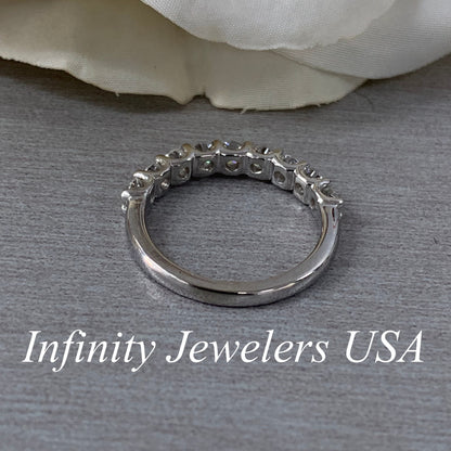 Moissanite Wedding Band / Round Cut Stone Band /  Anniversary Band  Set In 14K Gold