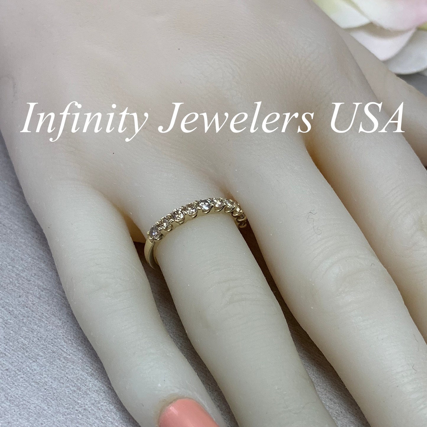 Chanpagane Diamond Wedding Ring / Anniversary Band Set In 14K Yellow Gold