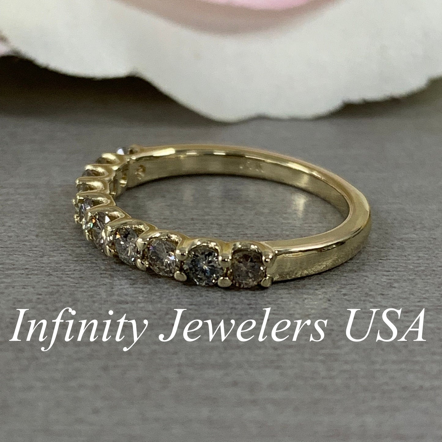 Chanpagane Diamond Wedding Ring / Anniversary Band Set In 14K Yellow Gold