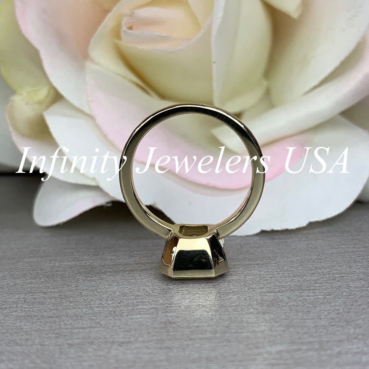 Certified Moissanite Ring, Asscher Cut Moissanite Engagement Ring, Bezel Set Solitaire Ring, Everyday Ring, 14k Gold Ladies Ring