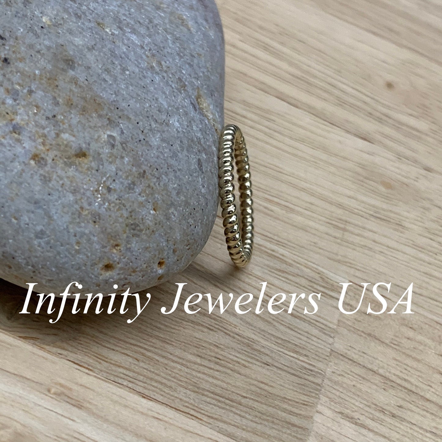 Women's Wedding Band Petite White Gold Twist Stackable Ladies Ring Rope Style Stacking Band, Twisted Rope Eternity Band Yellow Gold,  #6687