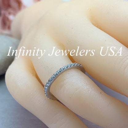Diamond Curved Band, Stacking Curved Ring, Dainty Stacking Band, Delicate Moissanite Wedding Band, White Gold Engagement Ring,  #4982 #6495
