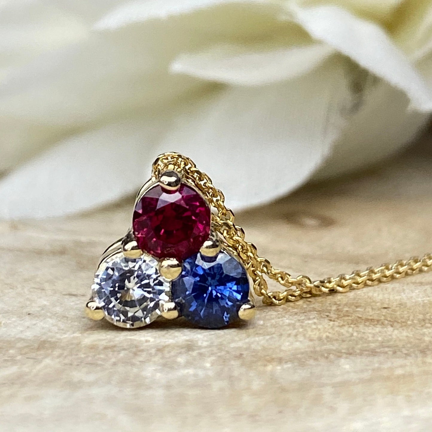 Mothers Birthstone Necklace 14k Yellow Gold, Family Necklace, Grandmothers Birthstone Necklace, Cluster Necklace, Gemstone Necklace, #6762