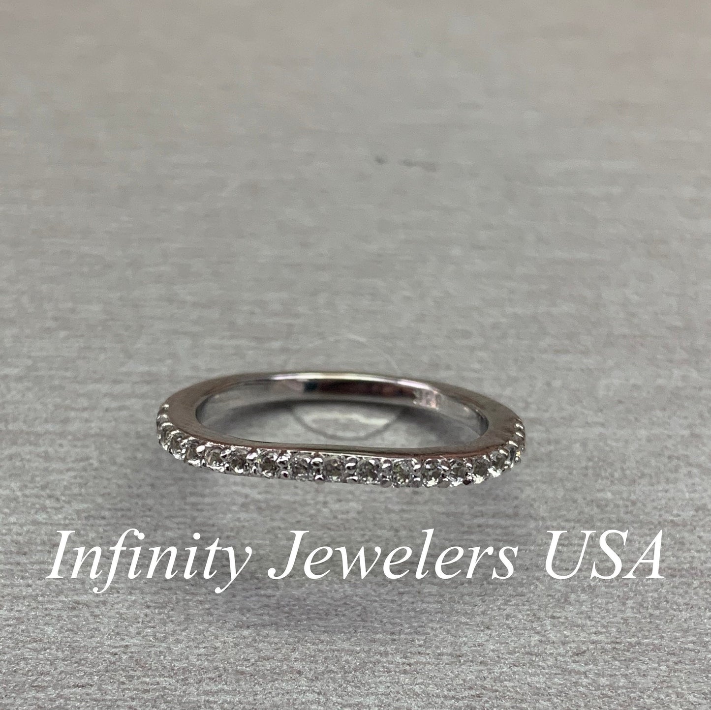 Diamond Curved Band, Stacking Curved Ring, Dainty Stacking Band, Delicate Moissanite Wedding Band, White Gold Engagement Ring,  #4982 #6495