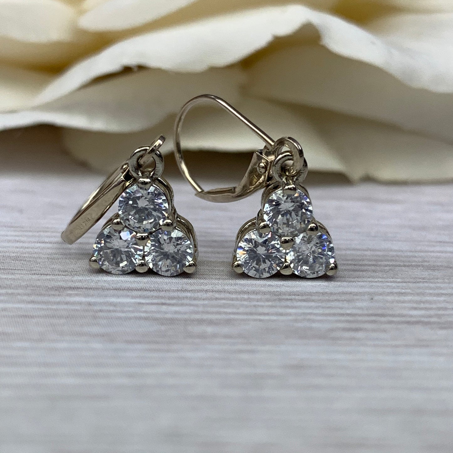 Moissanite Earrings, Dangle Earrings, Drop Earrings, Lever back Earrings, 1.50ctw. 14K White Gold #6907 #6908 #6909