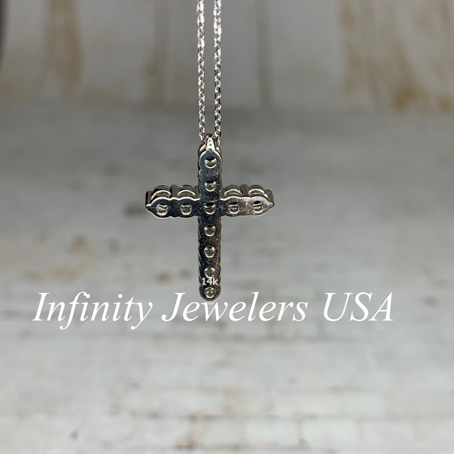 Cross Necklace With Sapphire Stones For Girls, Blue Sapphire Cross Necklace 14K Solid Gold, Gold Cross Necklace, Cross Pendant
