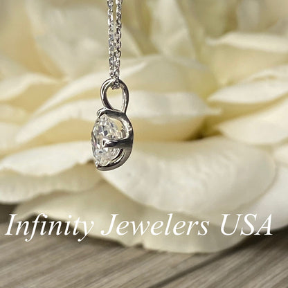 Asscher Moissanite Pendant Necklace 14k Gold, Simple Asscher Cut Necklace, Solitaire Necklace, Women's Square Necklace,  Holiday Gift
