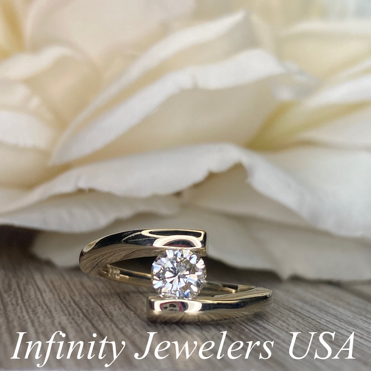 Round Solitaire Diamond Engagement Ring, Ladies Unique Diamond Solitaire Wedding Ring, 14k Yellow Gold Round Brilliant Diamond Ring    #7096