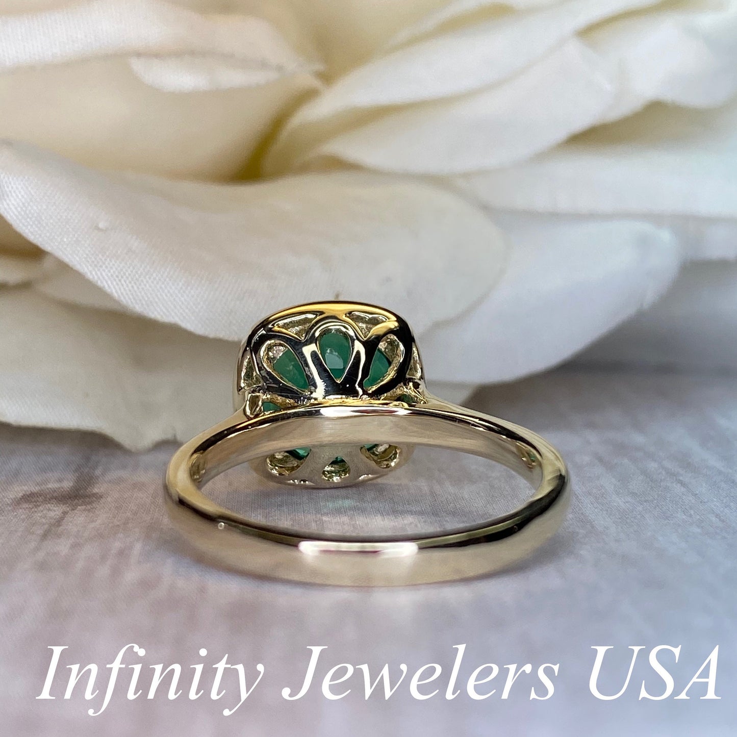 Emerald Ring, Emerald Engagement Ring, Solitaire Engagament Ring, 14k Yellow Gold, May Birthstone Ring, Green Emerald Engagement Ring, #5950