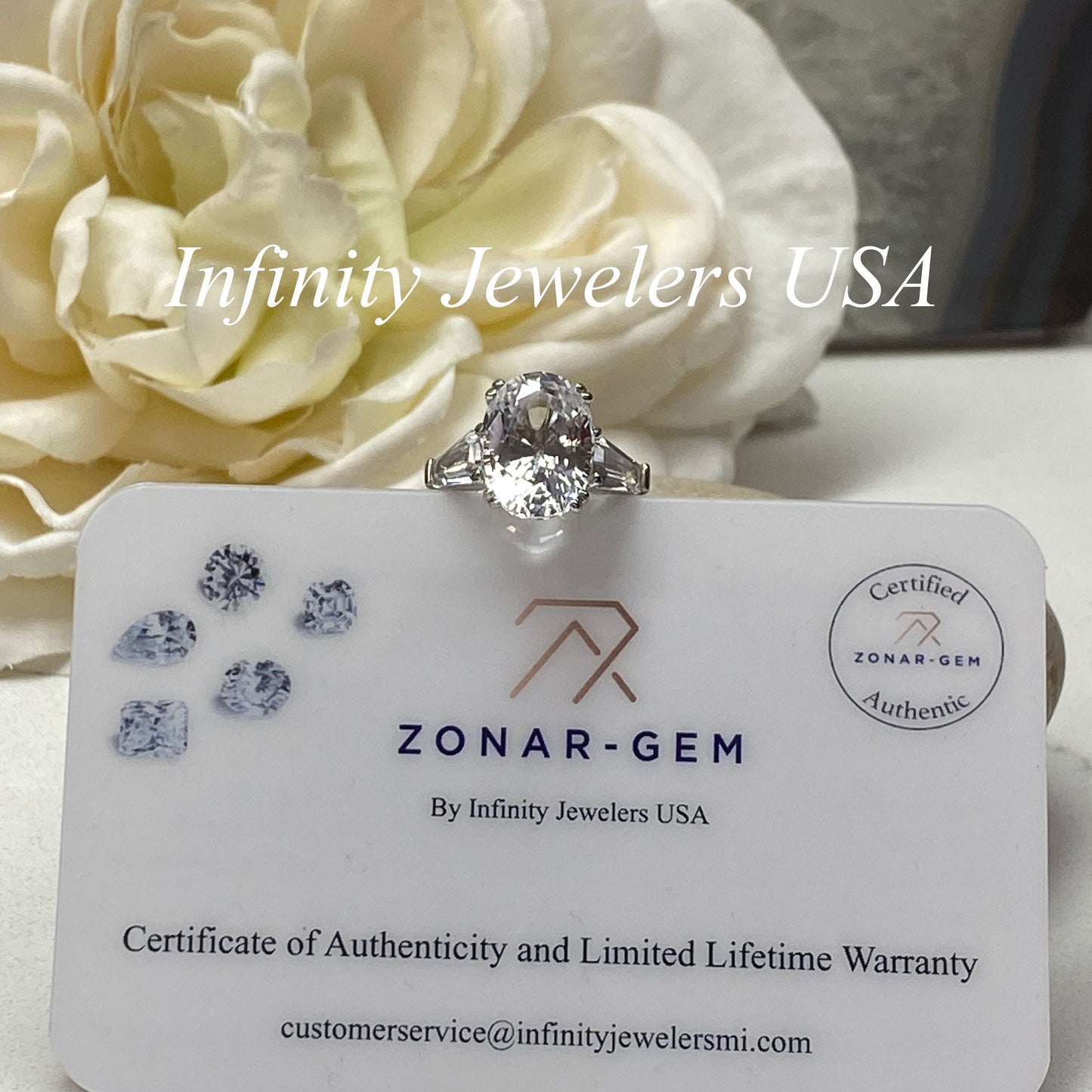 Oval Cut Three Stone Moissanite Engagement Ring, 14k Gold Oval And Trapezoid Moissanite Wedding Ring, Large Oval Cut Statement Ring   #7139